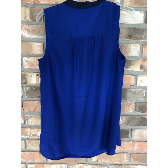 J. Crew Women’s Royal Blue Button Down Sleeveless Top Size 8 - Picture 4 of 7